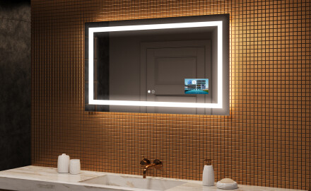 Rectangulares espejos retroiluminado para baños L15 120x80cm - SmartScreen, DualColor, Estera de calefacción