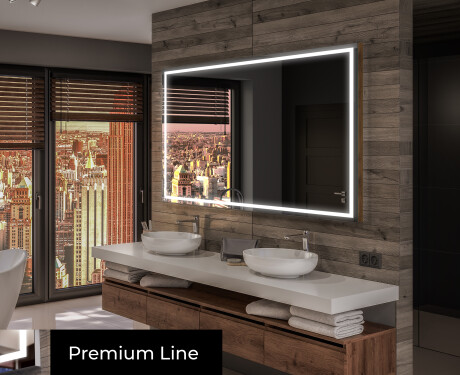 Espejo de baño LED con luces de 24 pulgadas, marco negro redondo, espejo de  tocador con luces táctiles, espejo montado en la pared para 3 colores