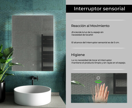 Espejo de baño con luz LED incorporada L58 #7