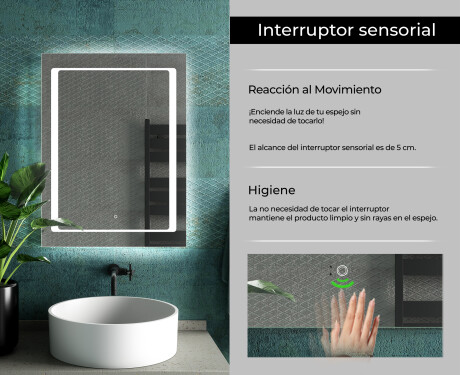 Rectangulares espejos retroiluminado para baños L61 #7
