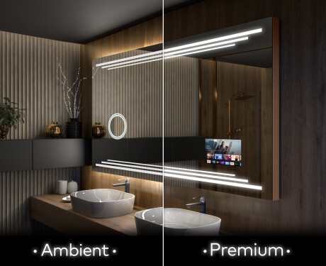 Espejos De Pared Maquillaje Con Luz LED Espejo Para Baño Modernos Táctil  Grande 