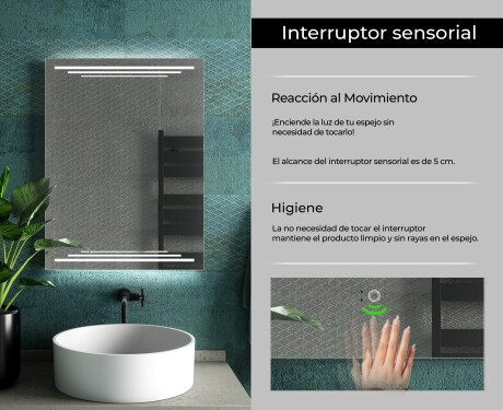 Rectangulares espejos retroiluminado para baños L75 #7
