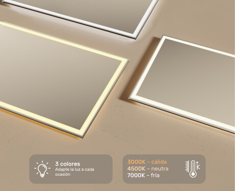Espejo de baño con luz LED incorporada 120x70cm con luz LED fría de 7000K, luz cálida de 3000K o luz neutra de 4500K #3
