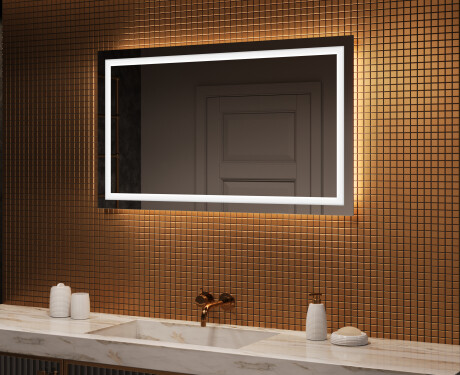 Espejo de baño con luz LED incorporada 120x70cm con luz LED fría de 7000K, luz cálida de 3000K o luz neutra de 4500K