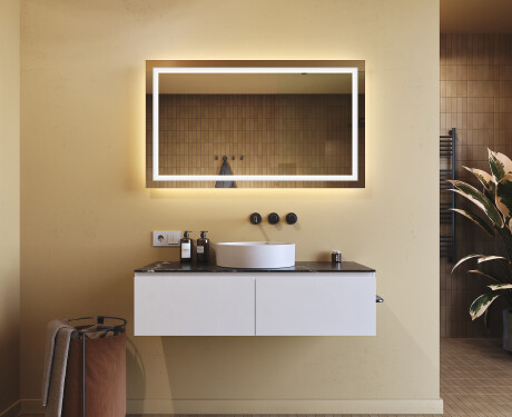 Espejo de baño con luz LED incorporada 120x70cm con luz LED fría de 7000K, luz cálida de 3000K o luz neutra de 4500K #8