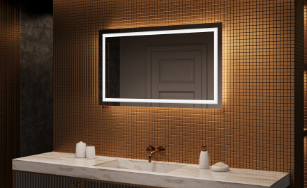 Espejo de baño con luz LED incorporada 120x70cm con luz LED fría de 7000K, luz cálida de 3000K o luz neutra de 4500K