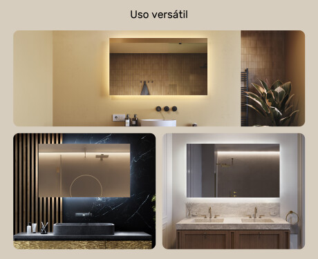 Espejo de baño con luz LED incorporada 120x70cm con luz LED fría de 7000K, luz cálida de 3000K o luz neutra de 4500K #2