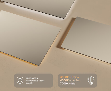 Espejo de baño con luz LED incorporada 120x70cm con luz LED fría de 7000K, luz cálida de 3000K o luz neutra de 4500K #3