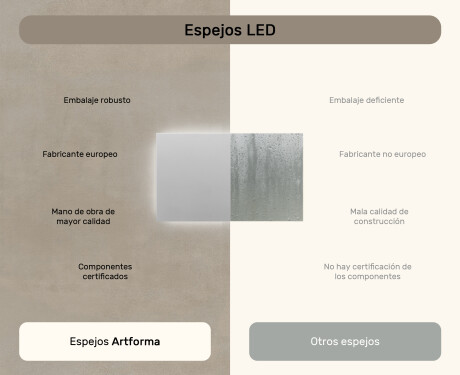 Espejo de baño con luz LED incorporada 120x70cm con luz LED fría de 7000K, luz cálida de 3000K o luz neutra de 4500K #6
