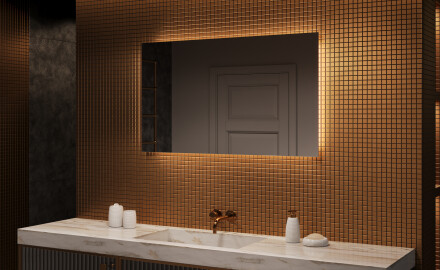 Espejo de baño con luz LED incorporada 120x70cm con luz LED fría de 7000K, luz cálida de 3000K o luz neutra de 4500K