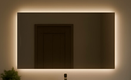 Espejo de baño con luz LED incorporada 120x70cm con luz LED fría de 7000K, luz cálida de 3000K o luz neutra de 4500K