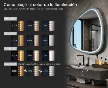 Espejo LED irregular con marco de MDF lacado en alto brillo L308 #5