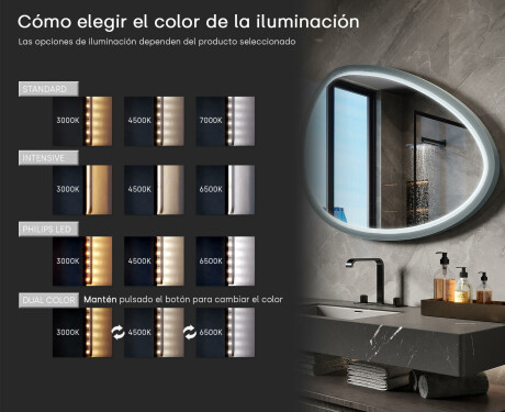 Espejo LED asimétrico con marco de MDF lacado L310 #5