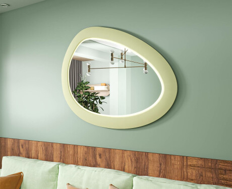Espejo LED asimétrico con marco de MDF L310