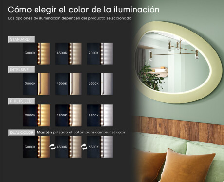Espejo LED asimétrico con marco de MDF L310 #5