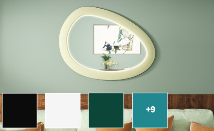 Espejo LED asimétrico con marco de MDF L310