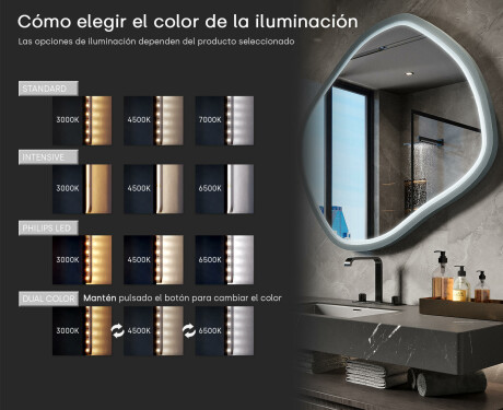 Espejo LED romboidal con marco de MDF lacado L309 #5