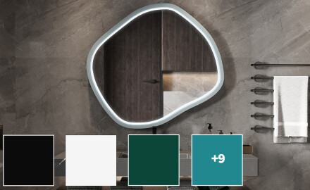 Espejo LED romboidal con marco de MDF lacado L309
