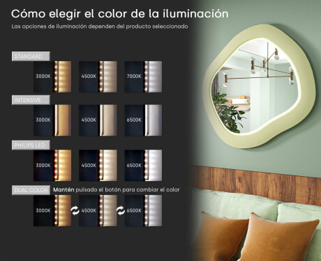 Espejo LED de diseño con MDF en forma geométrica L309 #5