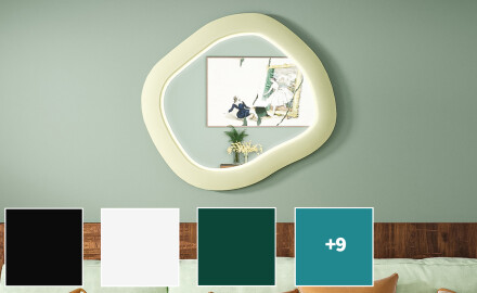 Espejo LED de diseño con MDF en forma geométrica L309