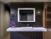 Espejo de baño con iluminación LED - con estante y marco - woodenframe #10