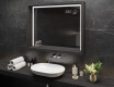 Espejo de baño con iluminación LED - con estante y marco - woodenframe #11