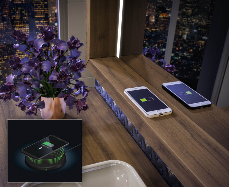 Espejo de baño LED con marco WoodenFrame en color Roble Oslo #7