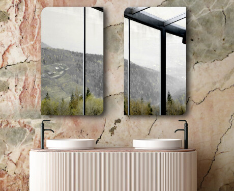 Espejo redondeados vertical de pared L202 #6