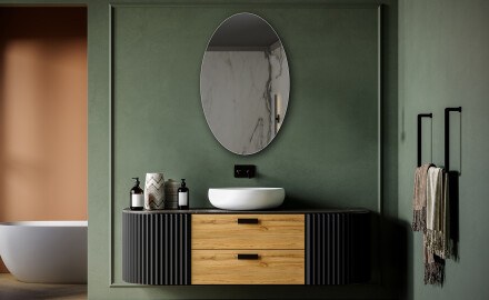 Artforma - Vertical rectangular espejo con marco de madera L224