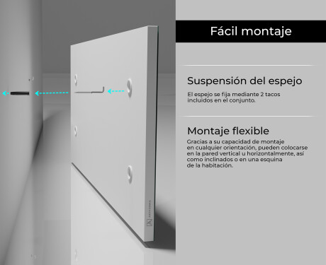 Espejo rectangular de pared con marco L197 #6