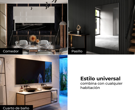 Espejo rectangular de pared con marco L197 #8