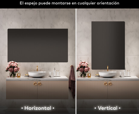 Espejo redondeados de pared con marco L201 #2