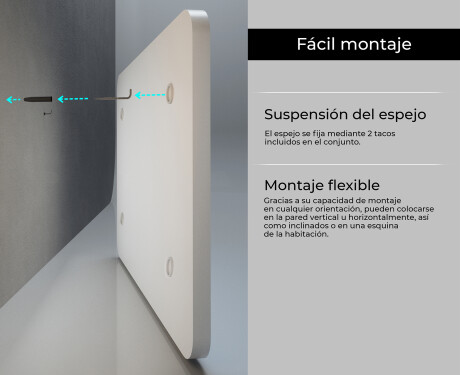 Espejo redondeados de pared con marco L201 #5
