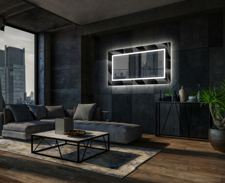 Espejos decorativos salón con LED - dark wave #12