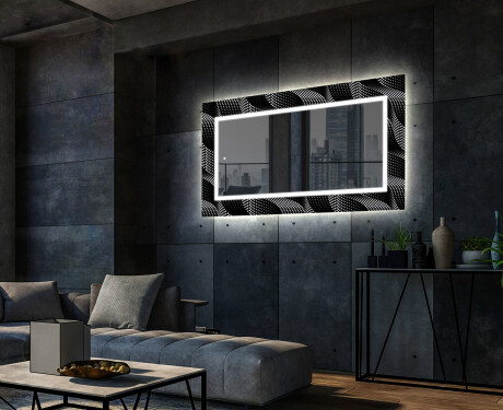 Espejos decorativos salón con LED - dark wave #2