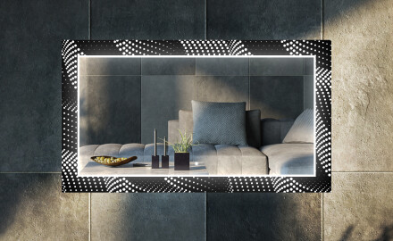Espejo decorativo con iluminación LED para el salón - dark wave