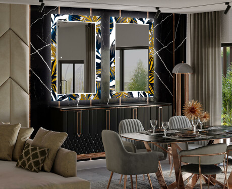 Espejo LED comedor decorativos - colorful leaves #2