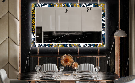 Espejo LED comedor decorativos - colorful leaves