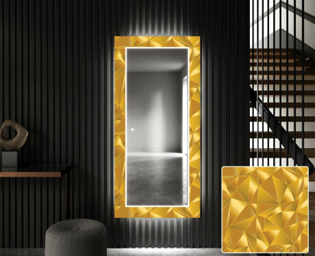 Espejos decorativos grandes de pared para recibidor - gold triangles