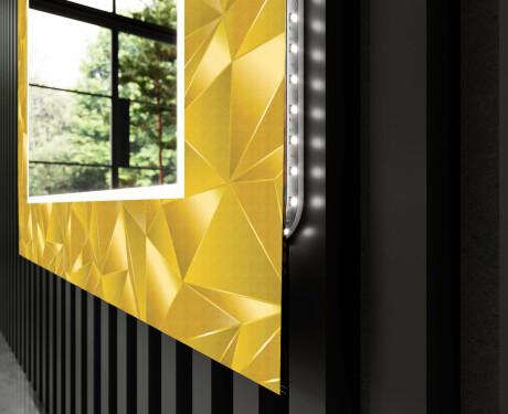 Espejos decorativos grandes de pared para recibidor - gold triangles #11