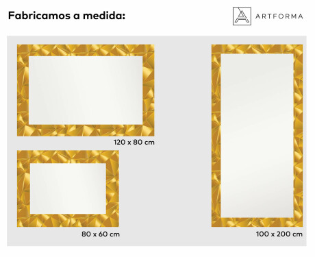 Espejos decorativos grandes de pared para recibidor - gold triangles #2