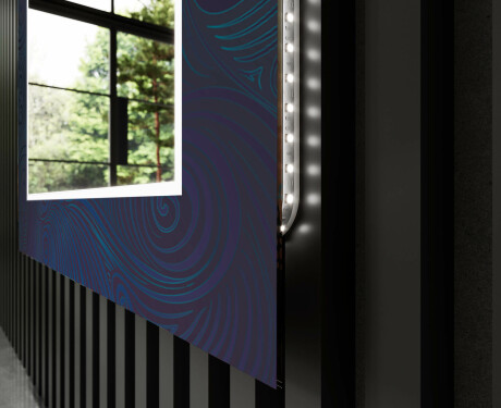 Espejo baño decorativos con luz LED - blue drawing #11