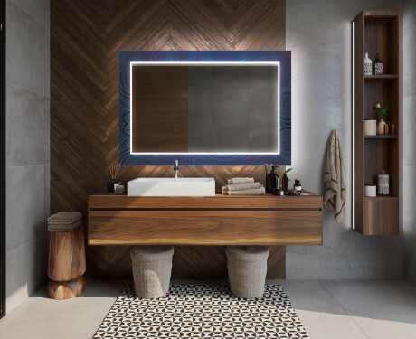 Espejo baño decorativos con luz LED - blue drawing #12