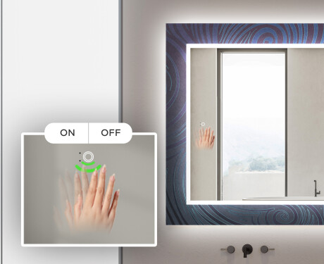 Espejo baño decorativos con luz LED - blue drawing #5