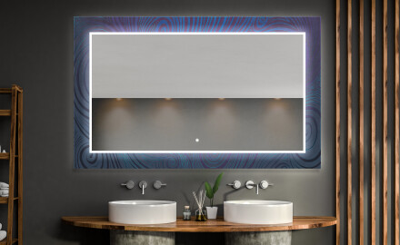 Espejo baño decorativos con luz LED - blue drawing