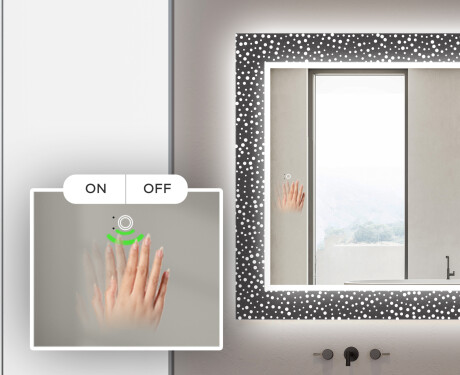 Espejo de baño con luz decorativos pared - dotts #5