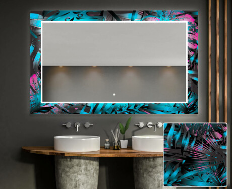 Espejo de baño con luz decorativos pared - fluo tropic