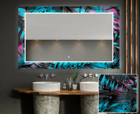 Espejo de baño con luz decorativos pared - fluo tropic