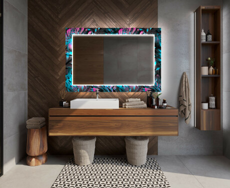 Espejo de baño con luz decorativos pared - fluo tropic #12