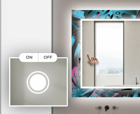 Espejo de baño con luz decorativos pared - fluo tropic #4